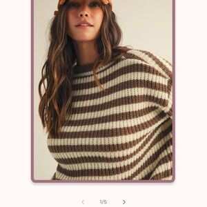LovLov Striped Brown and Cream Sweater